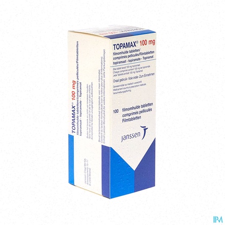 Acheter Topamax - comprimés de topiramate et mains tenant une boîte
